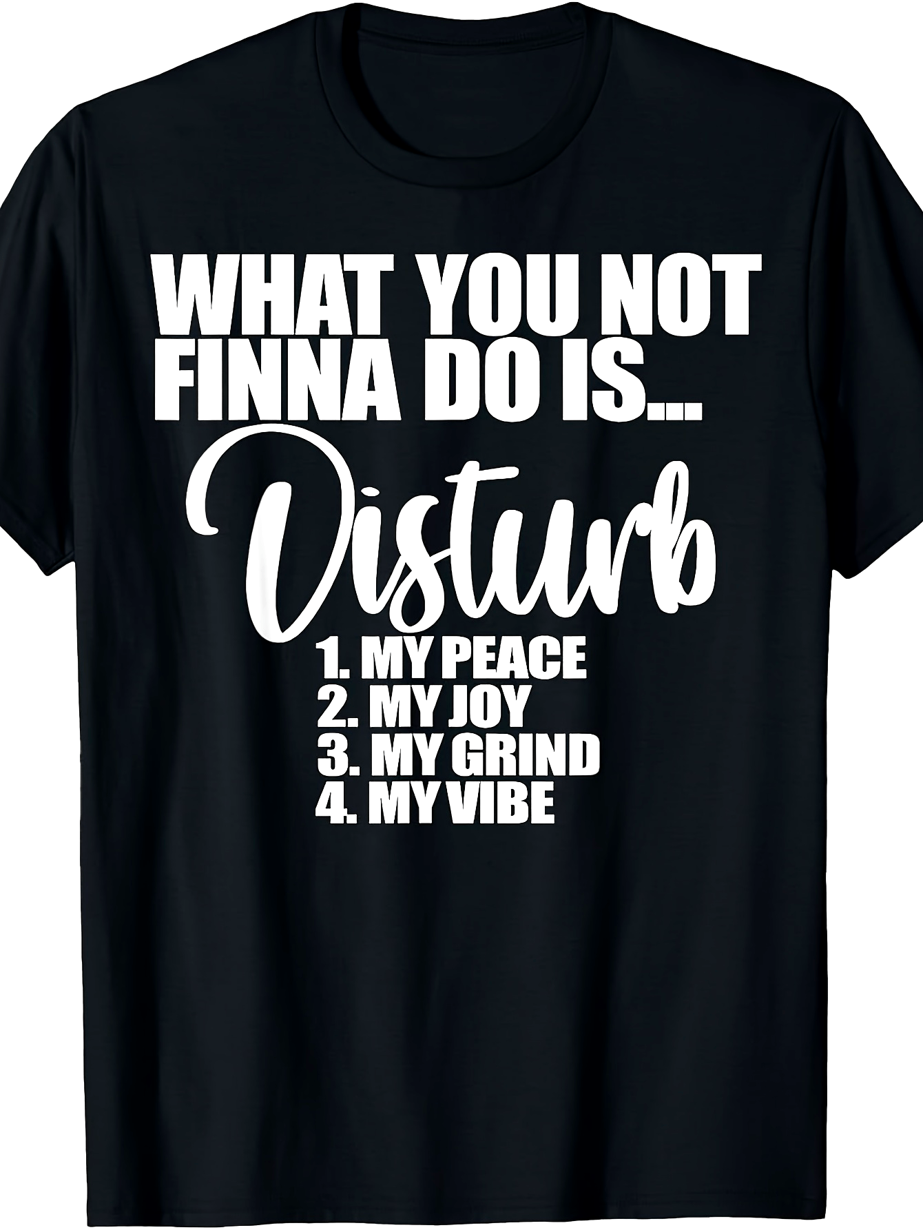Men's Heavyweight Cotton T-Shirt with "Do Not Disturb My Peace/Happiness/Struggle" Slogan - Retro Vintage Crew Neck Short Sleeve Shirt, Suitable for All Seasons Casual Wear, Machine Washable Regular Fit Apparel, PLUS SIZE