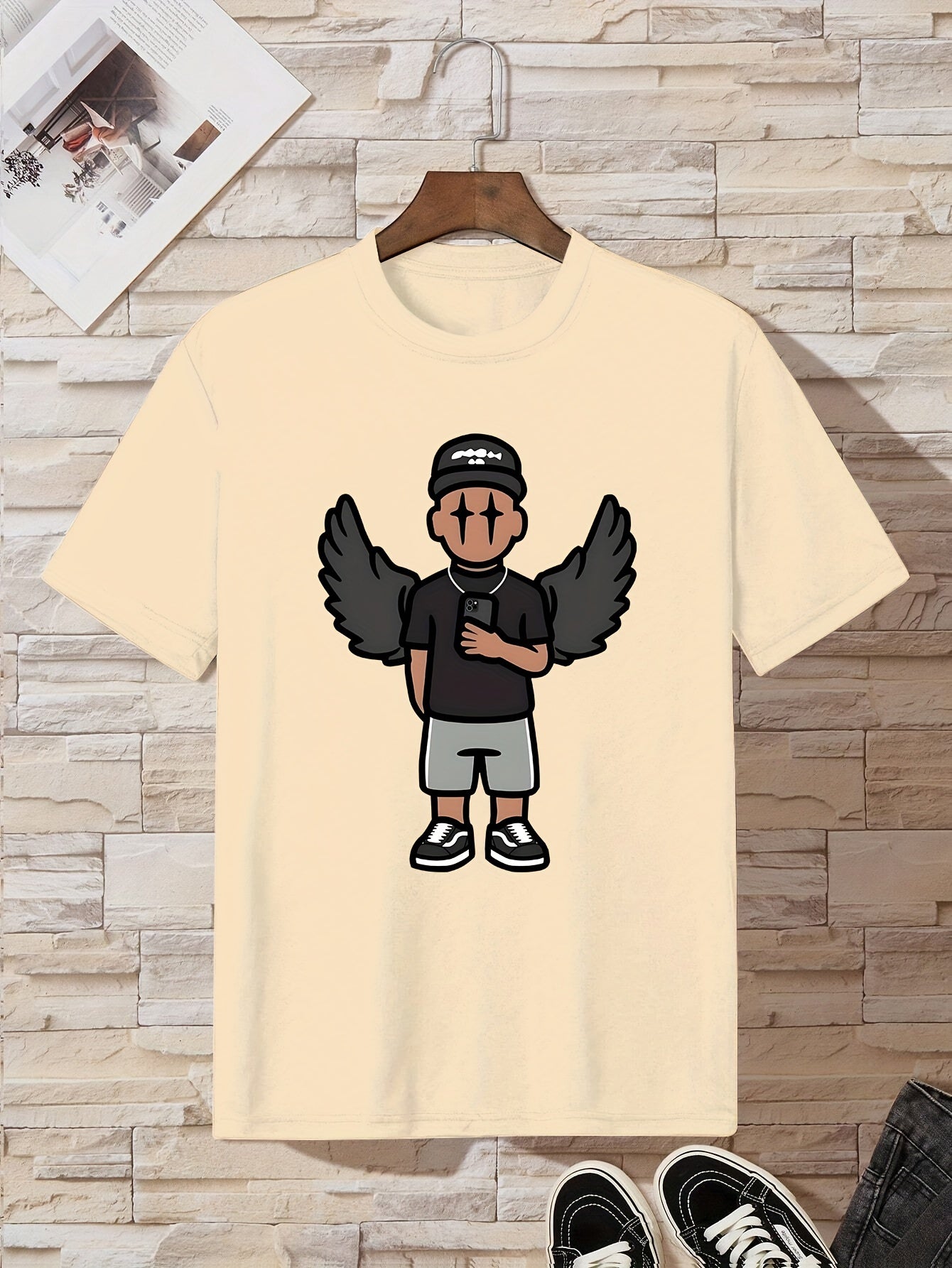 Teen Boys' Casual T-Shirt with Holding a Phone