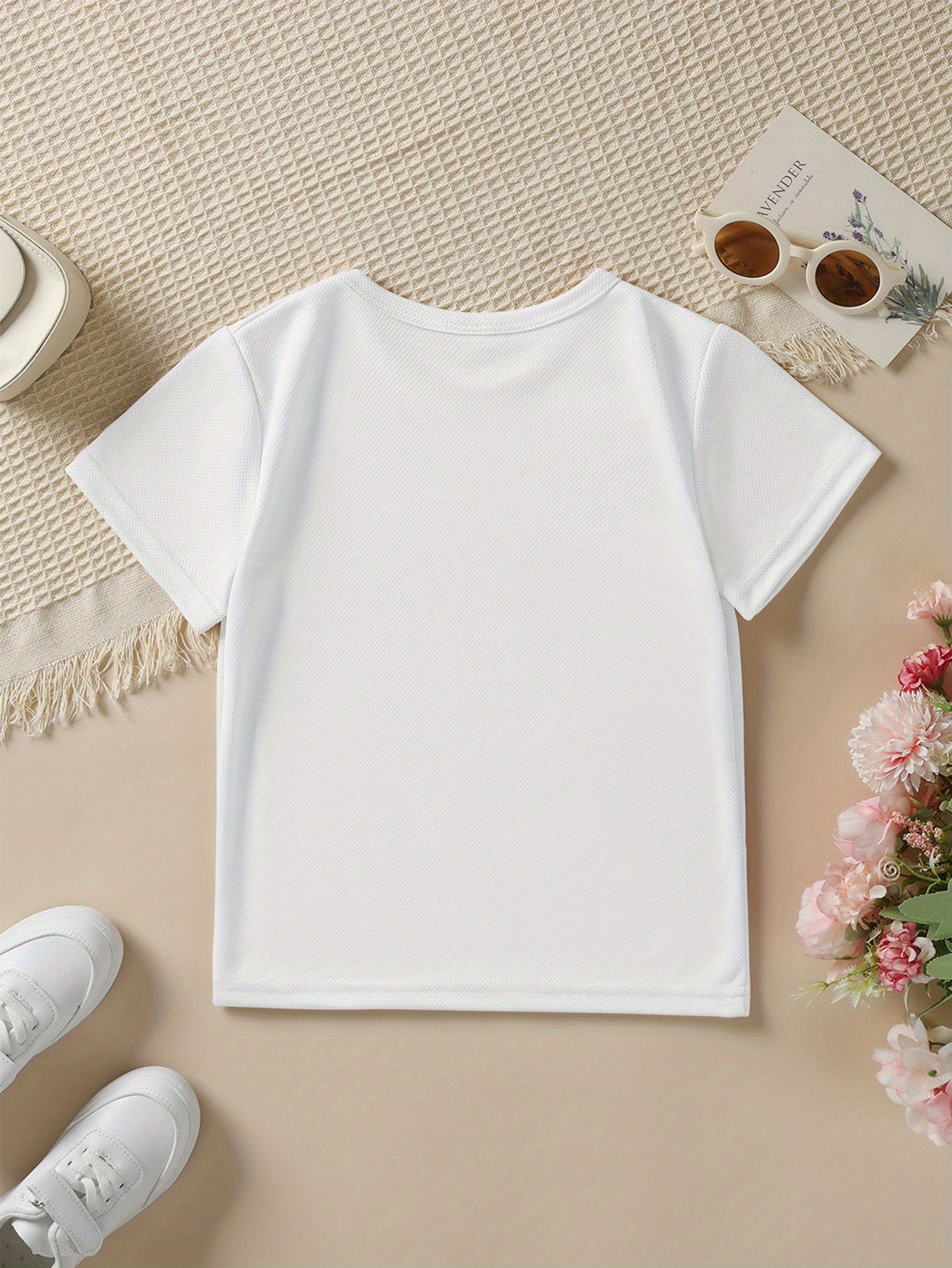 Summer Fashion Girls' Short Sleeve T-Shirt "Wild Like My Curls" Letter Print Casual Versatile Top DX2660