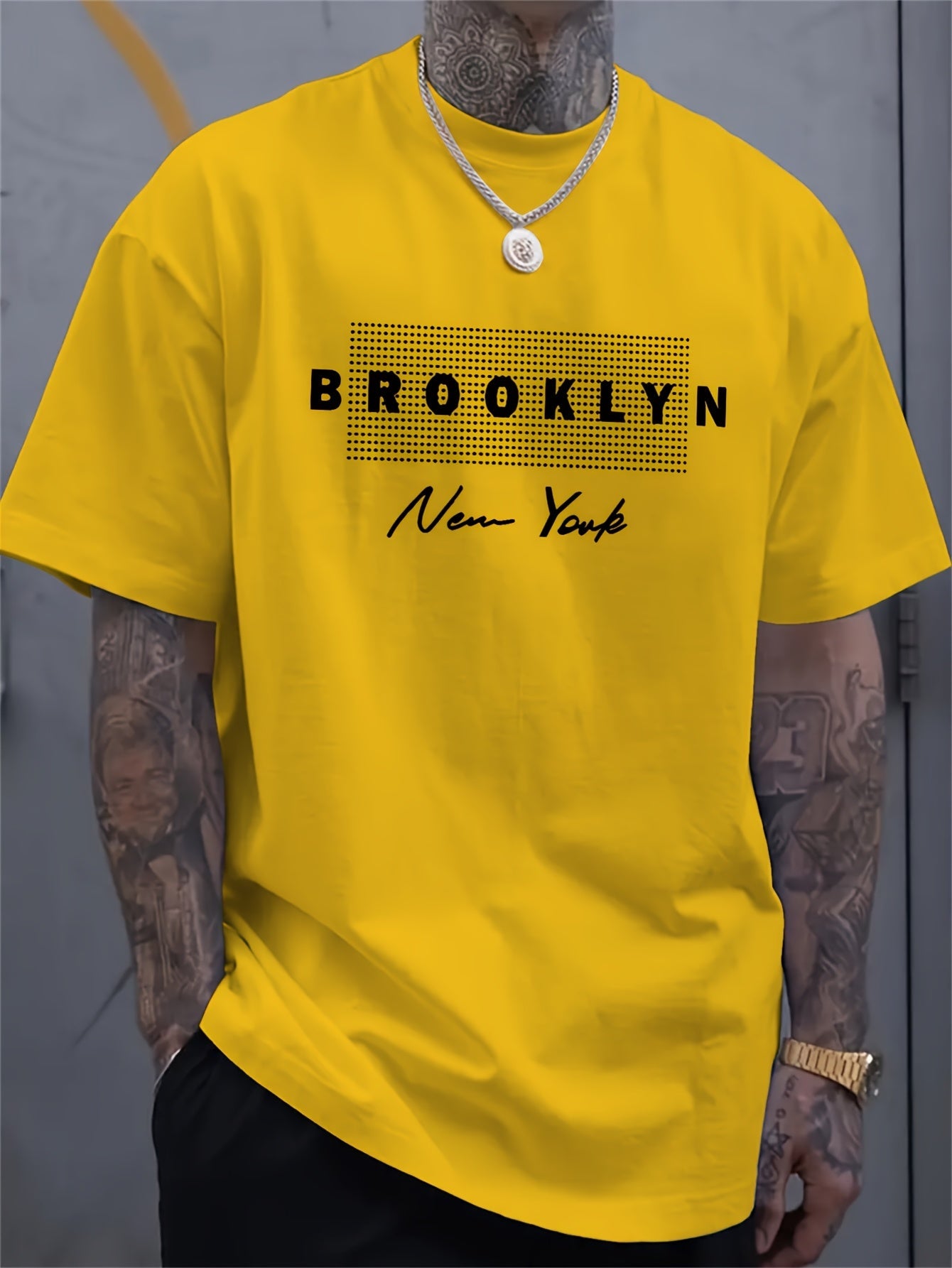 Men's Trendy BROOKLYN Print Comfortable, Soft Regular Fit T-shirt