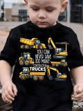 Cartoon T-Shirt Featuring a Game Excavator, Truck Graphics for Boys, And Short-Sleeved Shirts for Girls Learning to Walk
