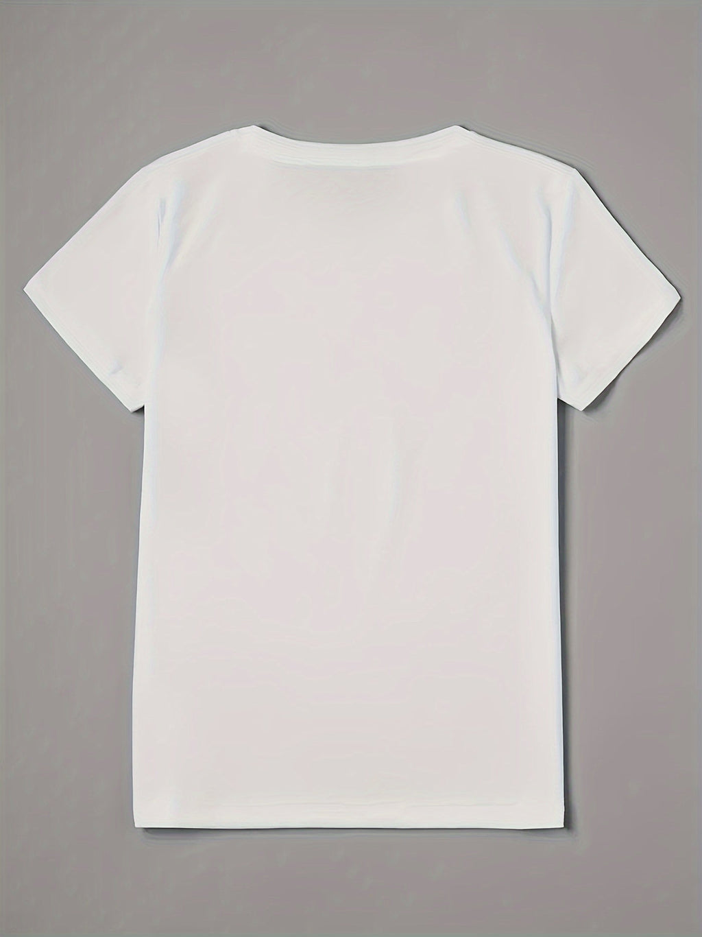 Fashionable Short-Sleeved Women'S Top with a Rainbow-Themed Print And a Round Neckline