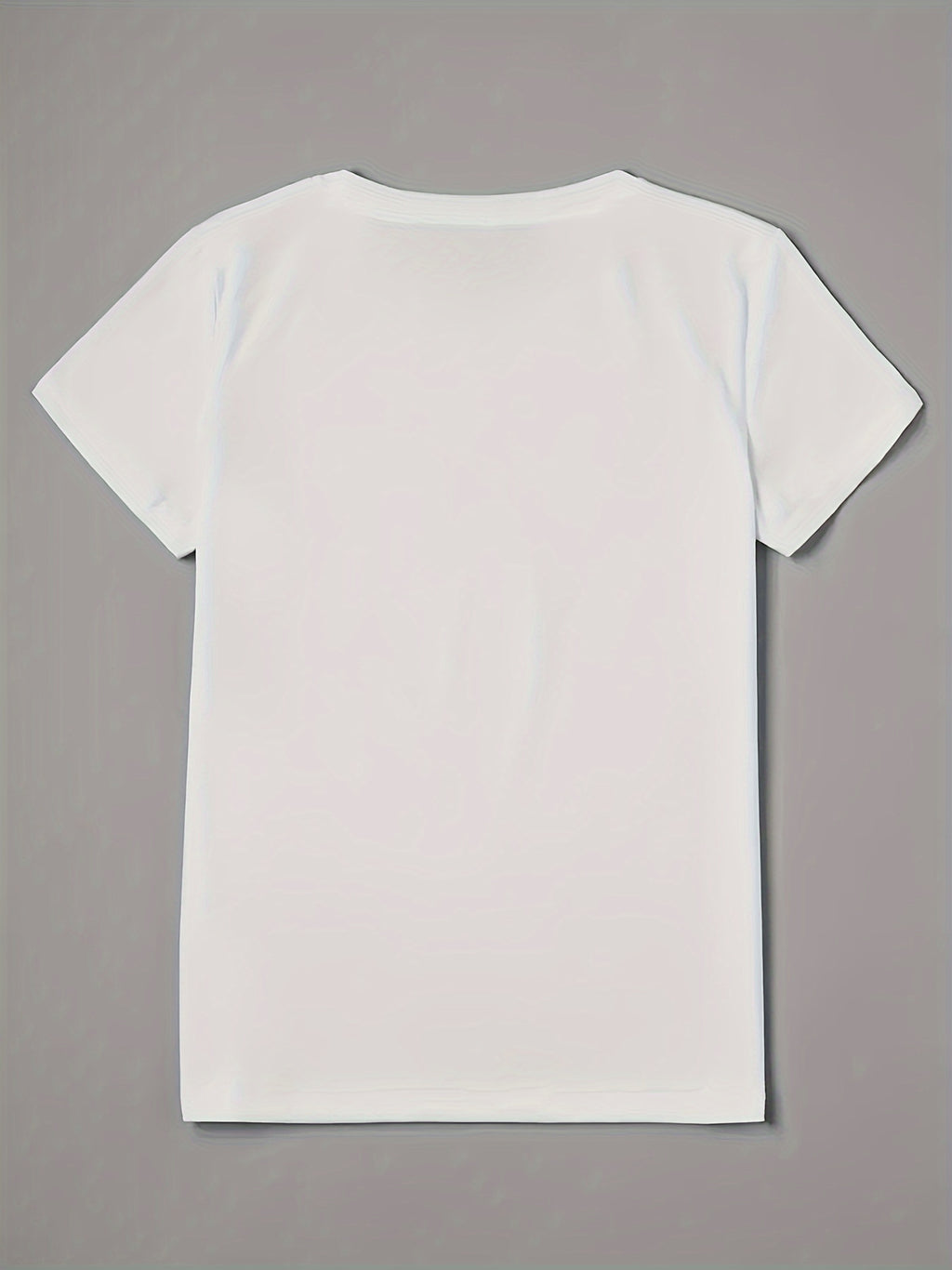 Fashionable Short-Sleeved Women'S Top with a Rainbow-Themed Print And a Round Neckline