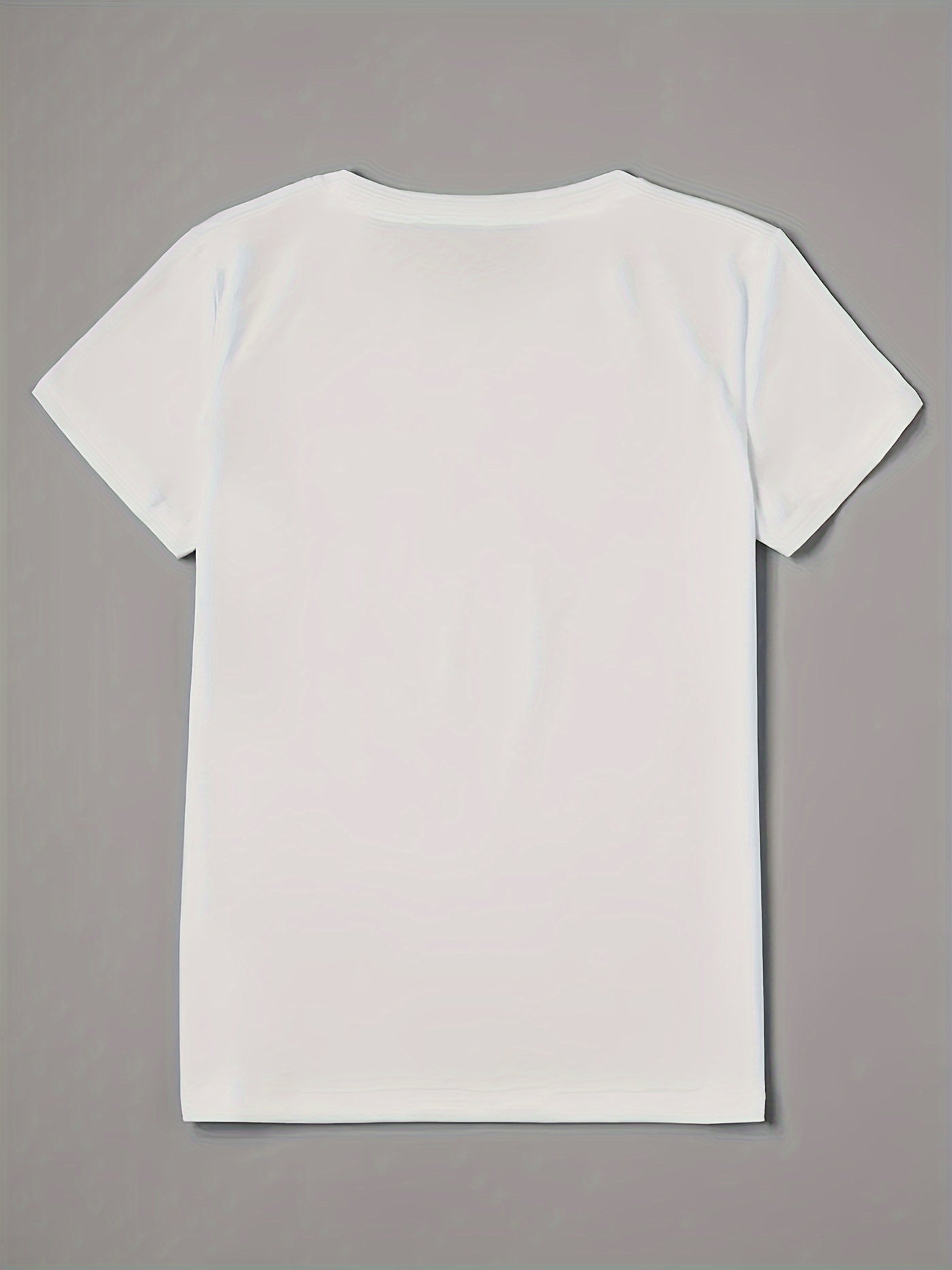 Fashionable Short-Sleeved Women'S Top with a Rainbow-Themed Print And a Round Neckline