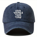Embroidered Letter Washed Vintage Baseball Cap Unisex Adjustable Duckbill Hat Outdoor Travel Camping Sun Hat Party Hip-Hop Curved Brim Cap
