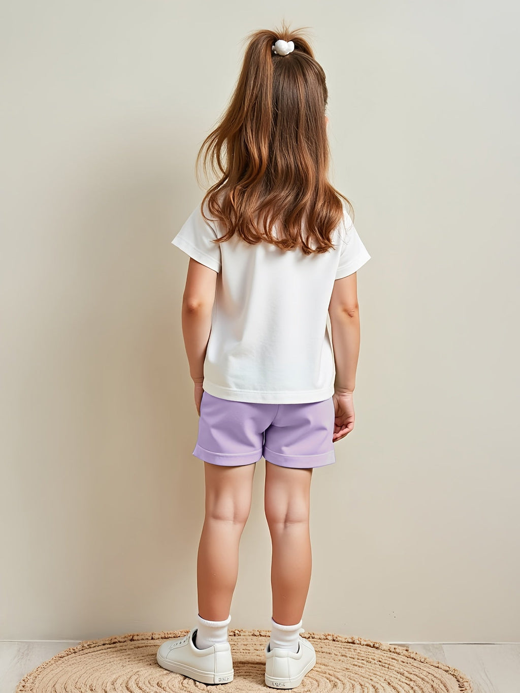 Girls' Clothing Summer Fashion Print Short Sleeve T-Shirt Top And Shorts Summer Shorts Set 2pcs, for Outdoor