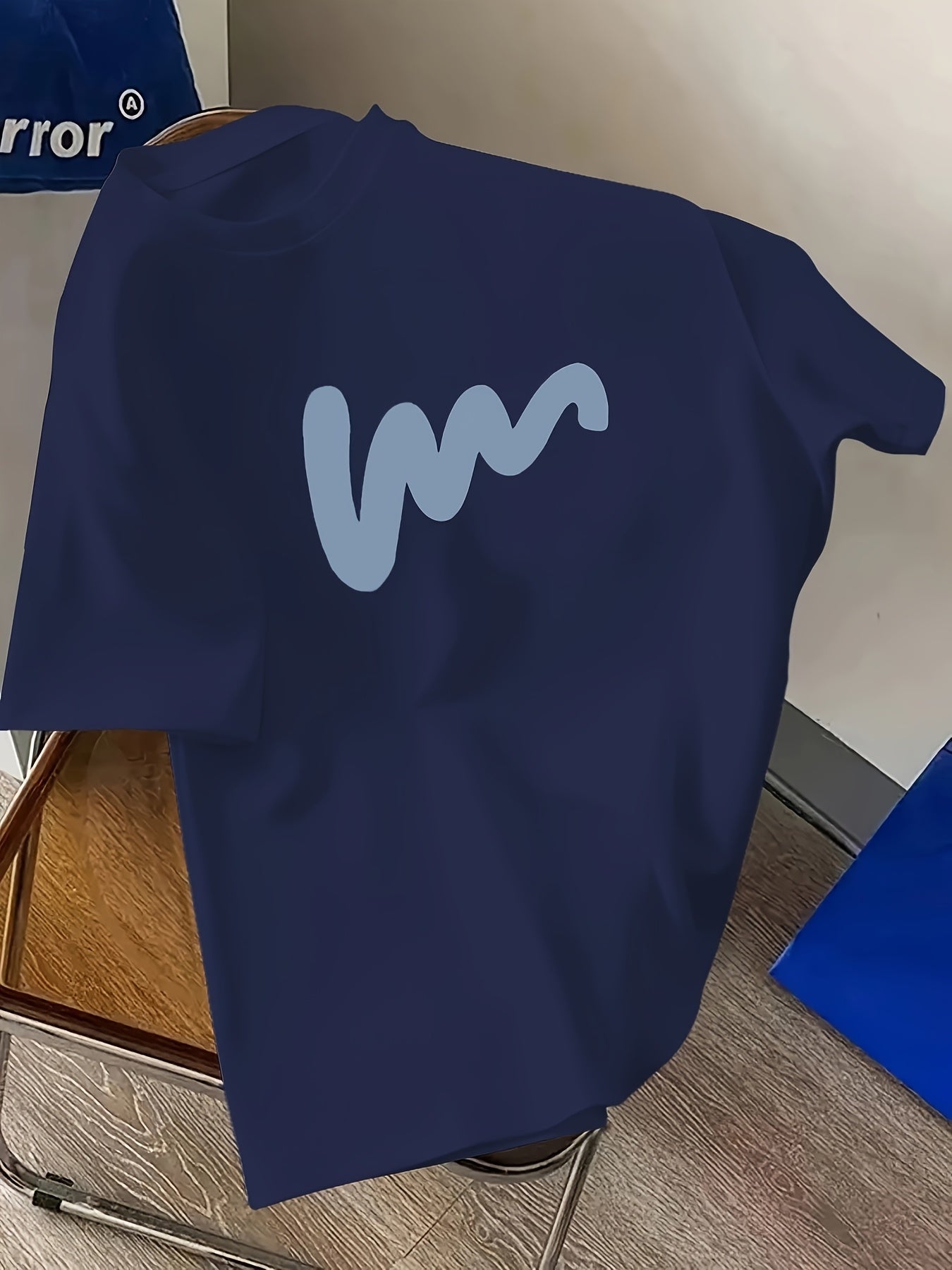 Men's Trendy Wave Print Drop Shoulder T-Shirt