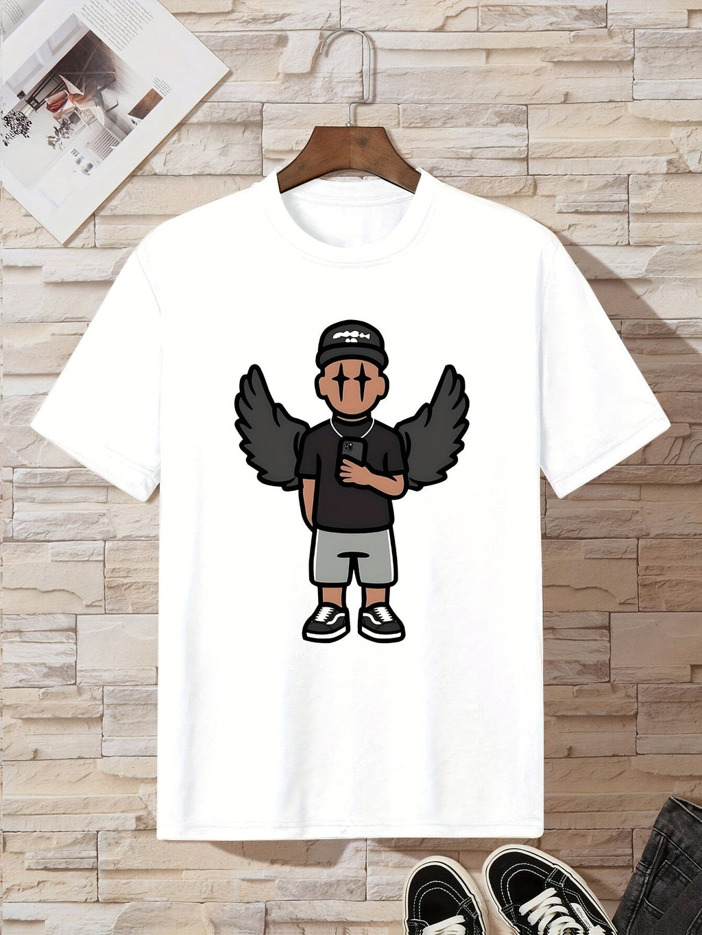 Teen Boys' Casual T-Shirt with Holding a Phone