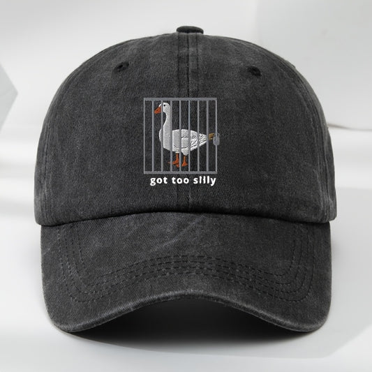 Interesting Goose Iron Cage Print Baseball Cap Unisex Soft Top Adjustable Hat Circumference Duck Tongue Hat Outdoor Sports Leisure Breathable Moisture Wicking Hat