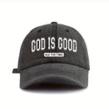 1pc GOD IS GOOD All The Time Letter Print Women'S Washed Baseball Cap, Fashion Outdoor Vintage Street Urban Style Men Women Cap Curved Brim Dad Hat Sun Hat for Vacation Beach Travel Riding