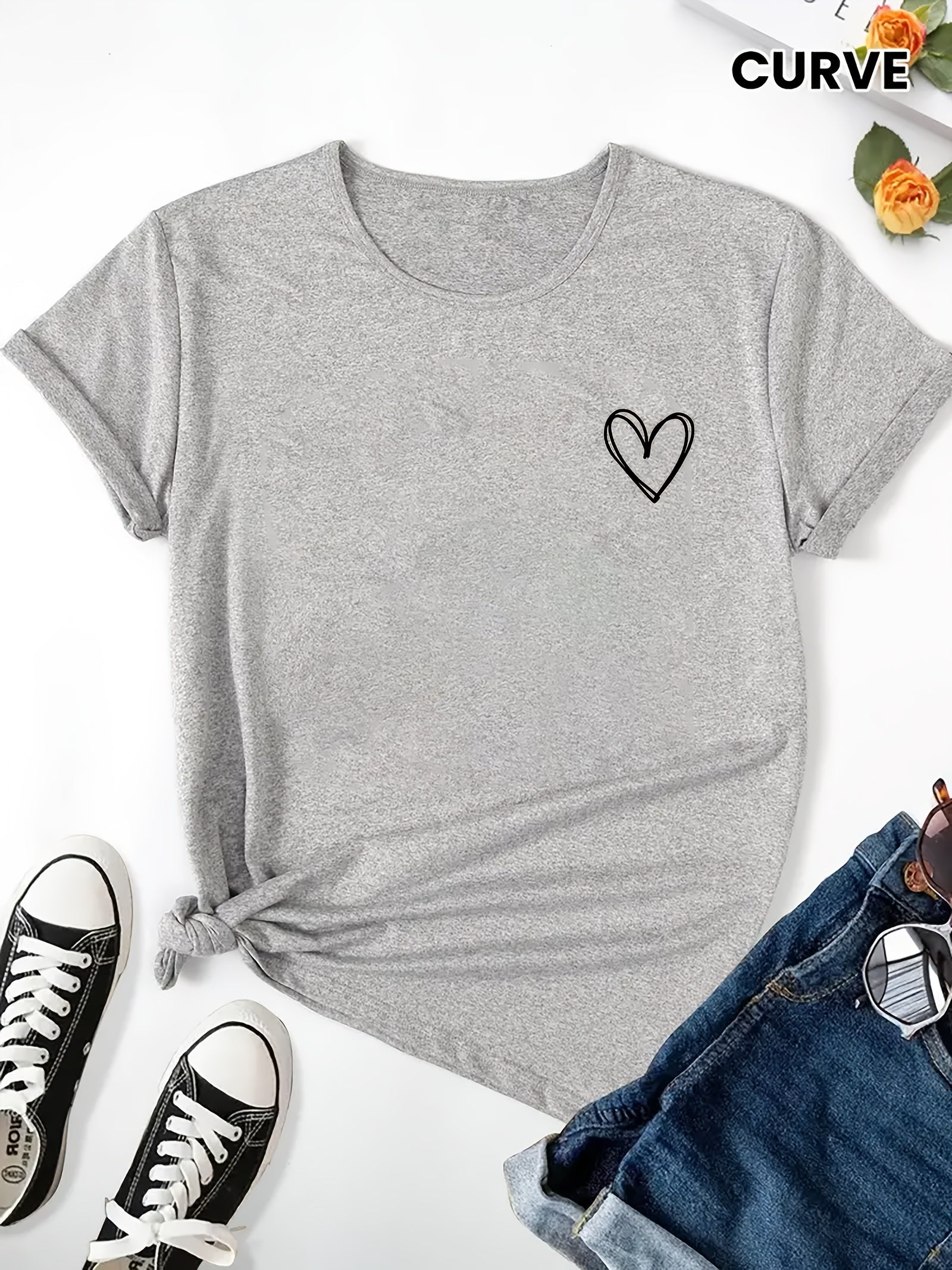 Love Y2K, Trendy Fashion, Women's Round Neck Short Sleeve, Casual and Comfortable, Women's Spring and Summer Clothing
