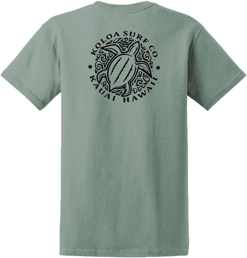 Koloa Surf Hawaiian Honu Turtle Heavyweight Tees in Regular,l Big and Tall Sizes