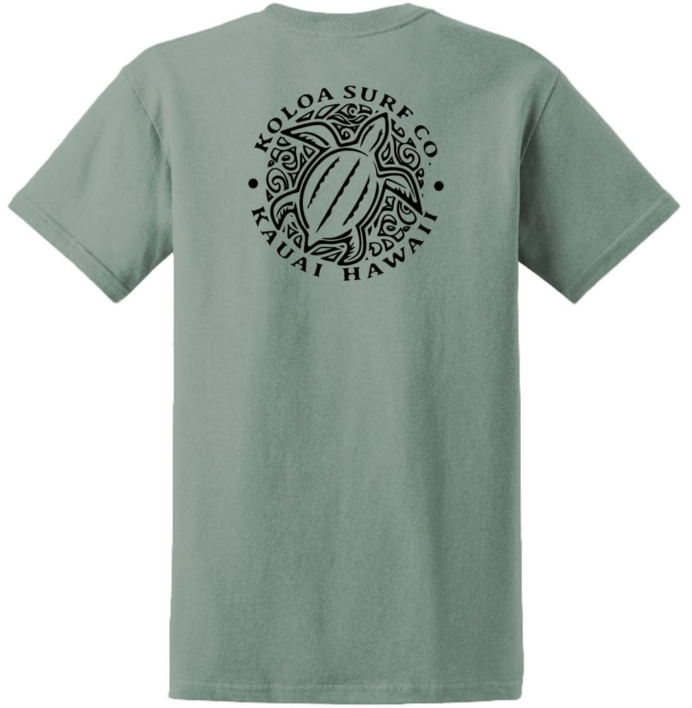 Koloa Surf Hawaiian Honu Turtle Heavyweight Tees in Regular,l Big and Tall Sizes