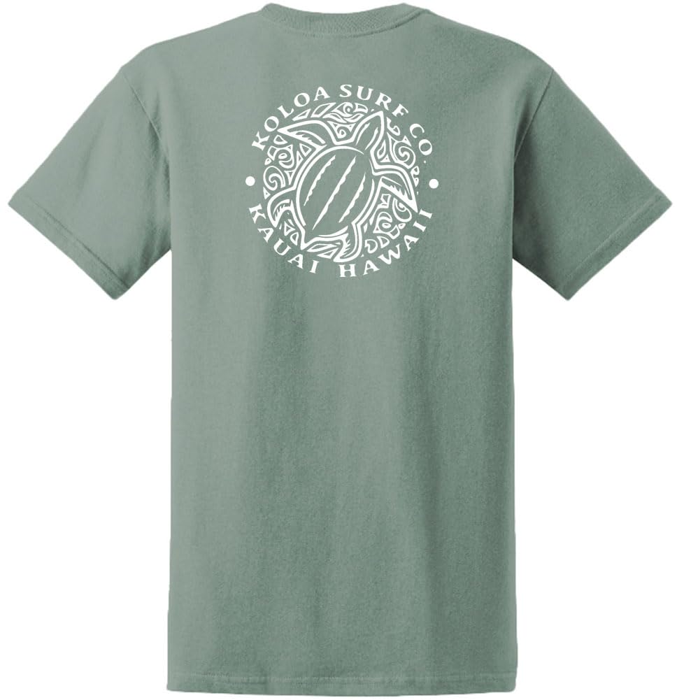 Koloa Surf Hawaiian Honu Turtle Heavyweight Tees in Regular,l Big and Tall Sizes