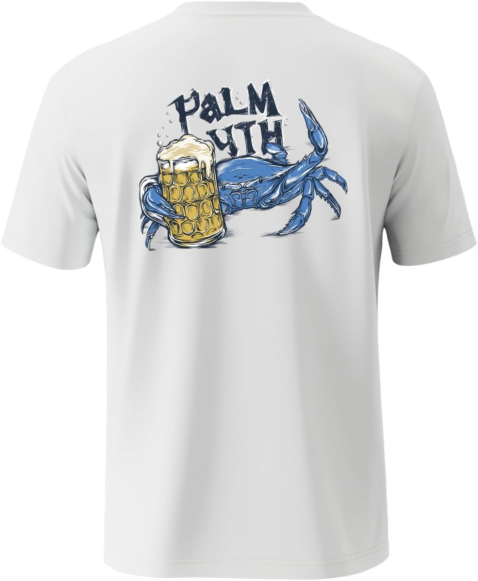 Palmyth Fishing Shirts for Men Sun Protection Shirts Short Sleeve UPF 50+ T-Shirt Tee Quick Dry