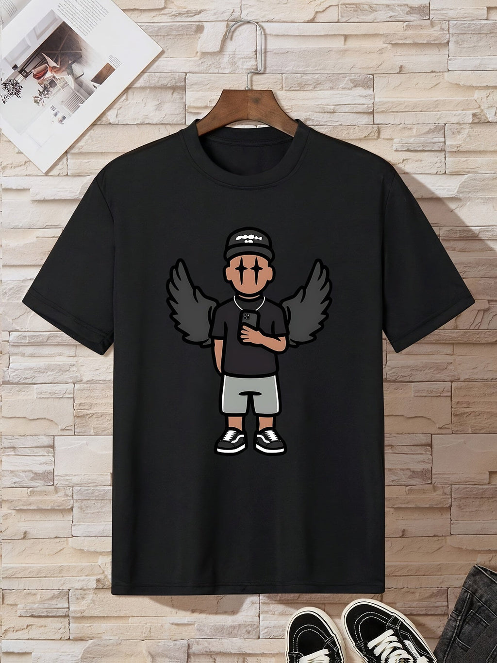 Teen Boys' Casual T-Shirt with Holding a Phone