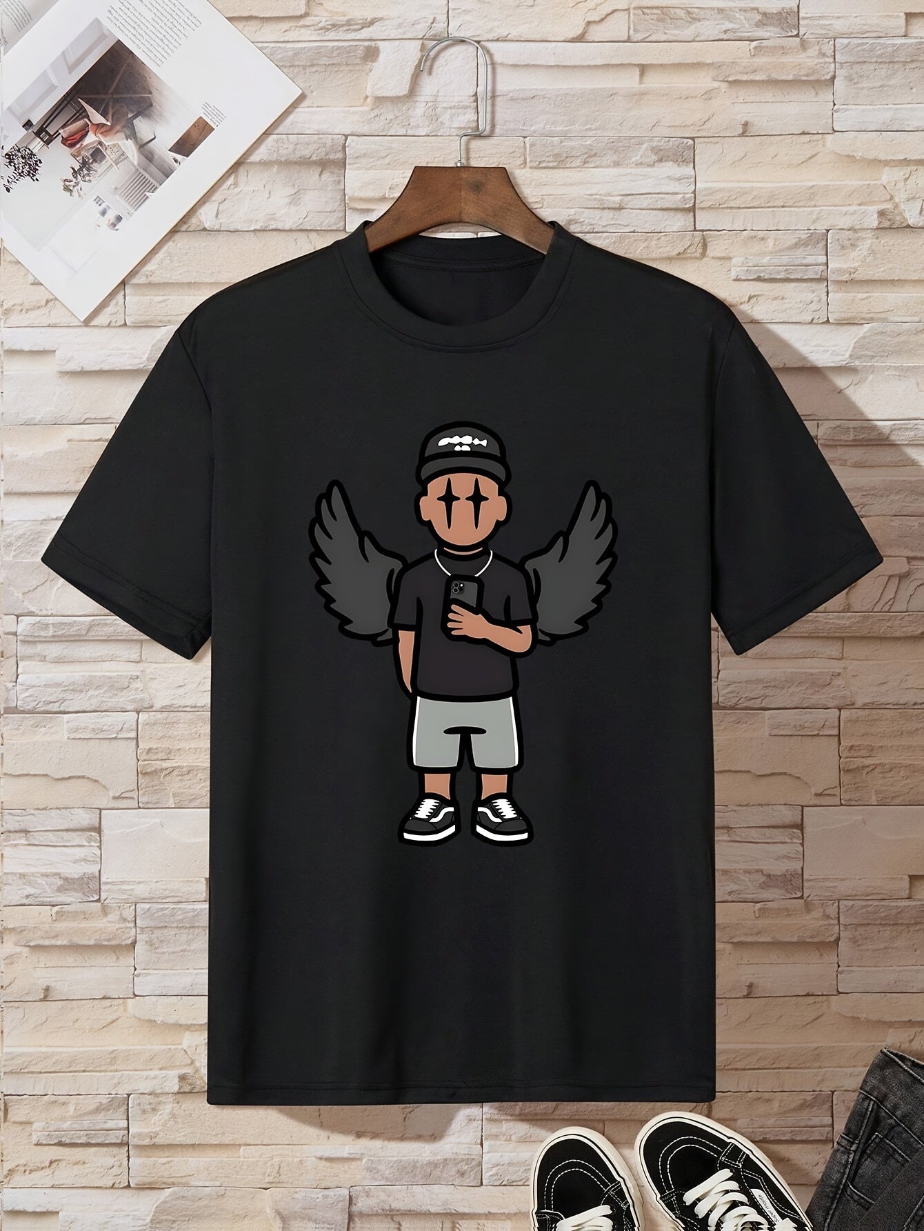 Teen Boys' Casual T-Shirt with Holding a Phone
