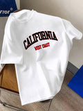 Men'S California West Coast Letter Print Casual Short-Sleeve T-Shirt, Selected by Xiangpan Ming