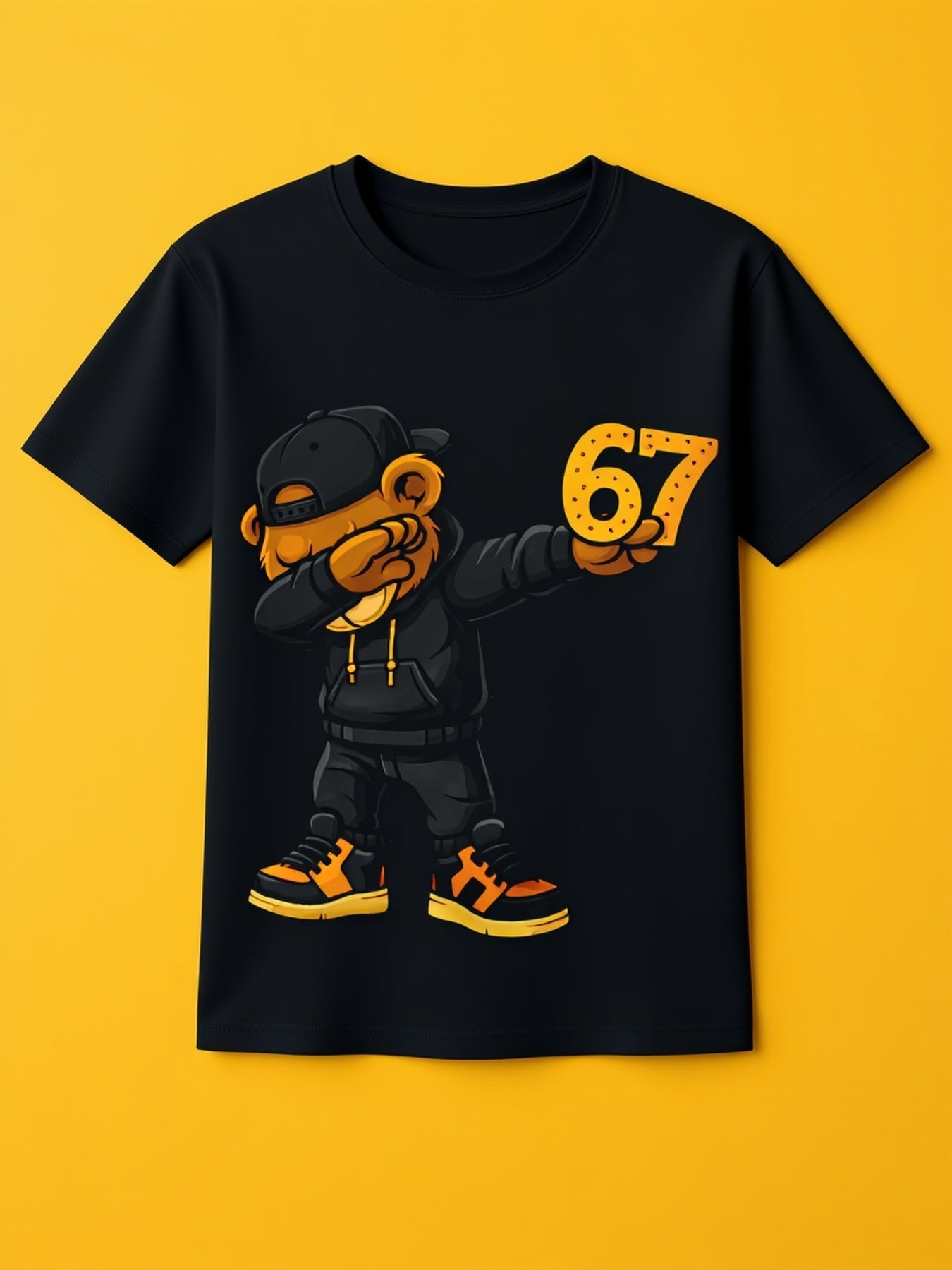 Fashionable Creative Trendy Bear Graphic Print T-Shirt for Boys, Featuring a Unique Design, Perfect for Summer Streetwear for Both Boys And Girls