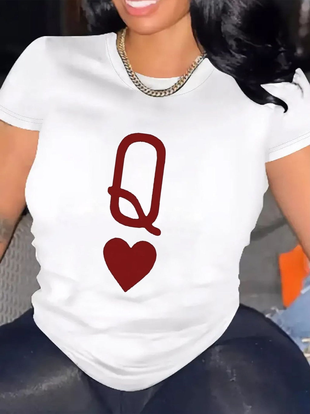 Red Q Womens TShirt Comfortable Crew Neck Casual Cotton Blend ShortSleeves Soft Breathable Top Womenswear Tshirt Summer Spring Streetwear Fabric