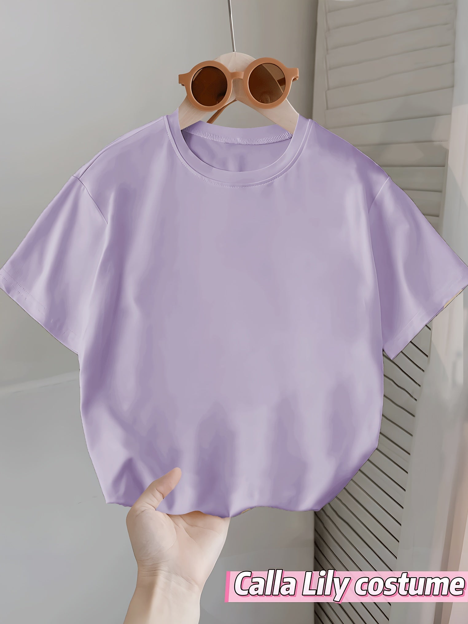 Youngsters' Summer Essential: Comfy Stretchy Short-Sleeve T-Shirt in Solid Colors - White, Pink, Magenta, Purple | Machine Washable, Round Neck, Daily Wear
