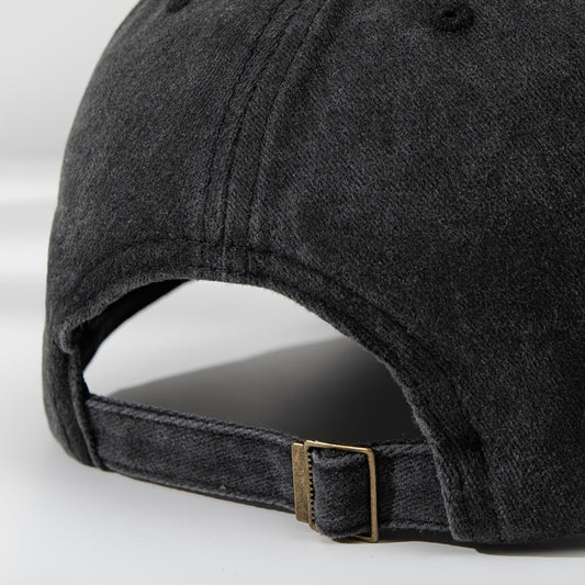 Cartoon Panda Print Baseball Cap, Washed Distressed Classic Flat Brim Hat, Soft Top Comfortable Moisture-Wicking Breathable Cap