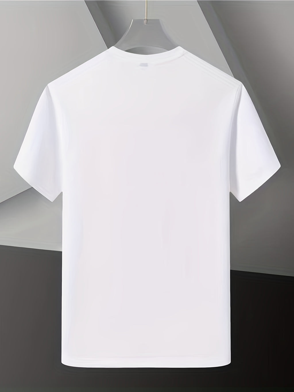 Men'S Short-Sleeve T-Shirt with a Round Neck, Pure White, New Casual Summer Wear
