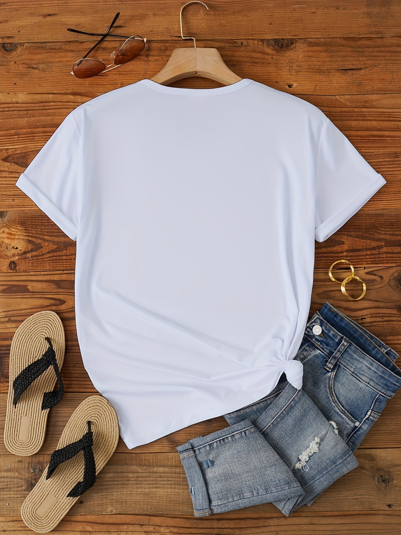 Hedgehog Print Crew Neck T-Shirt, Casual Short Sleeve T-Shirt For Spring & Summer, Women's Clothing