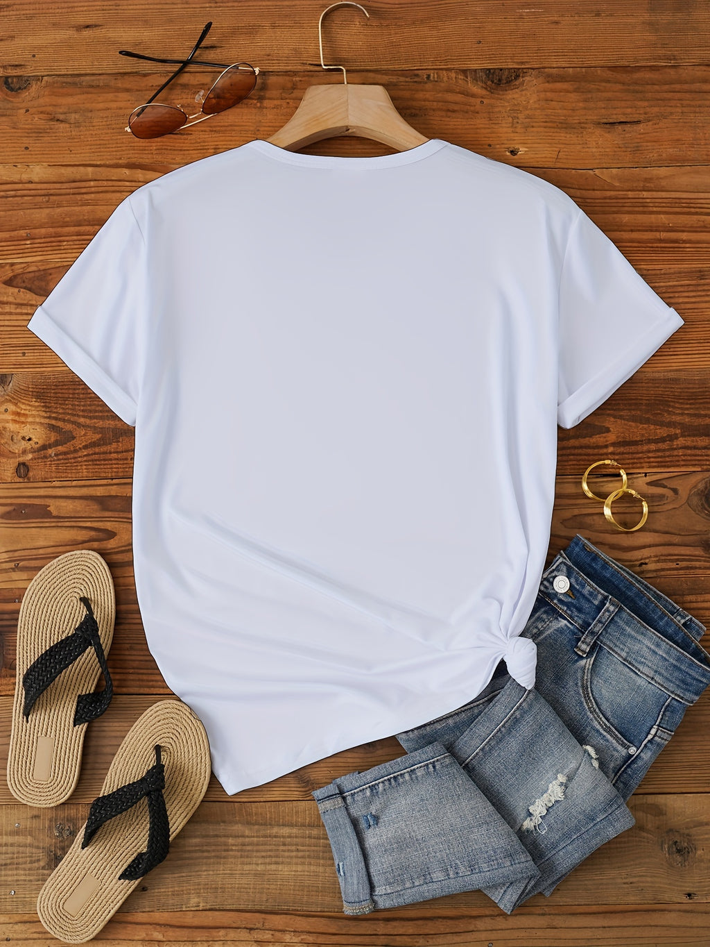 Hedgehog Print Crew Neck T-Shirt, Casual Short Sleeve T-Shirt For Spring & Summer, Women's Clothing