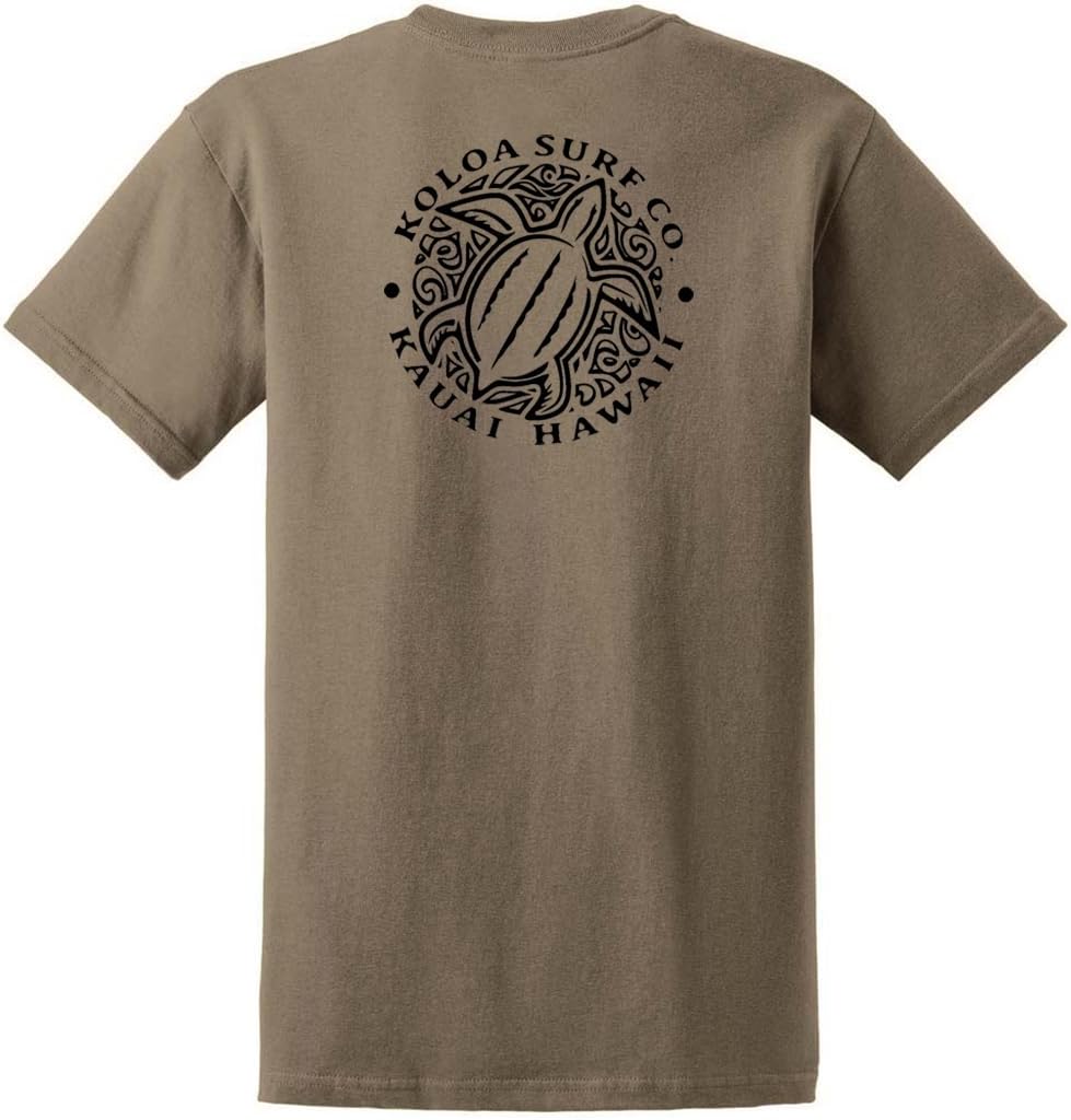 Koloa Surf Hawaiian Honu Turtle Heavyweight Tees in Regular,l Big and Tall Sizes