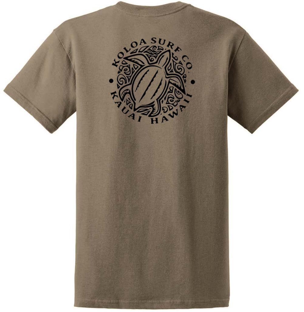 Koloa Surf Hawaiian Honu Turtle Heavyweight Tees in Regular,l Big and Tall Sizes