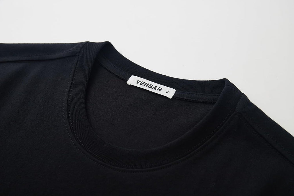 VEIISAR Men's Heavy Weight Crew Neck T-Shirt Mens Premium Cotton Tee - Pre Shrunk S-3XL