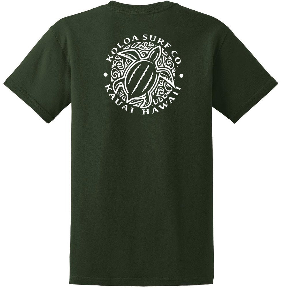 Koloa Surf Hawaiian Honu Turtle Heavyweight Tees in Regular,l Big and Tall Sizes