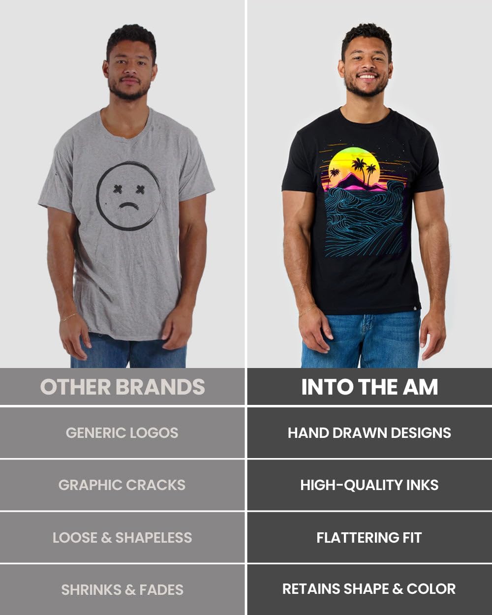 INTO THE AM Men's Graphic T-Shirts S - 4XL Premium Short Sleeve Tees Cool Nature Designs