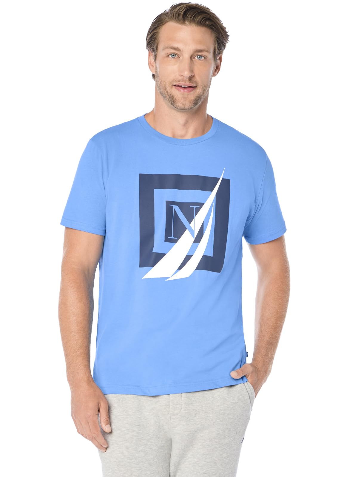 Nautica Men's Short Sleeve 100% Cotton Nautical Series Graphic Tee