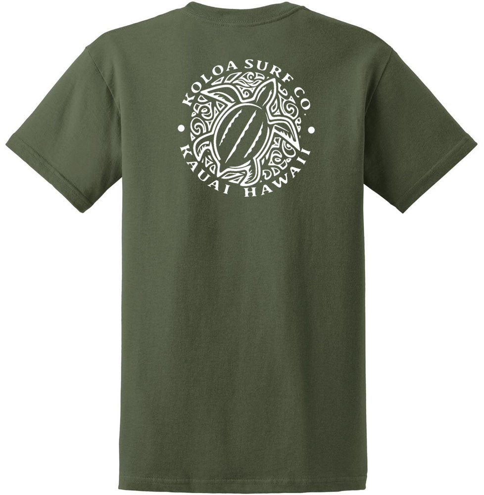 Koloa Surf Hawaiian Honu Turtle Heavyweight Tees in Regular,l Big and Tall Sizes