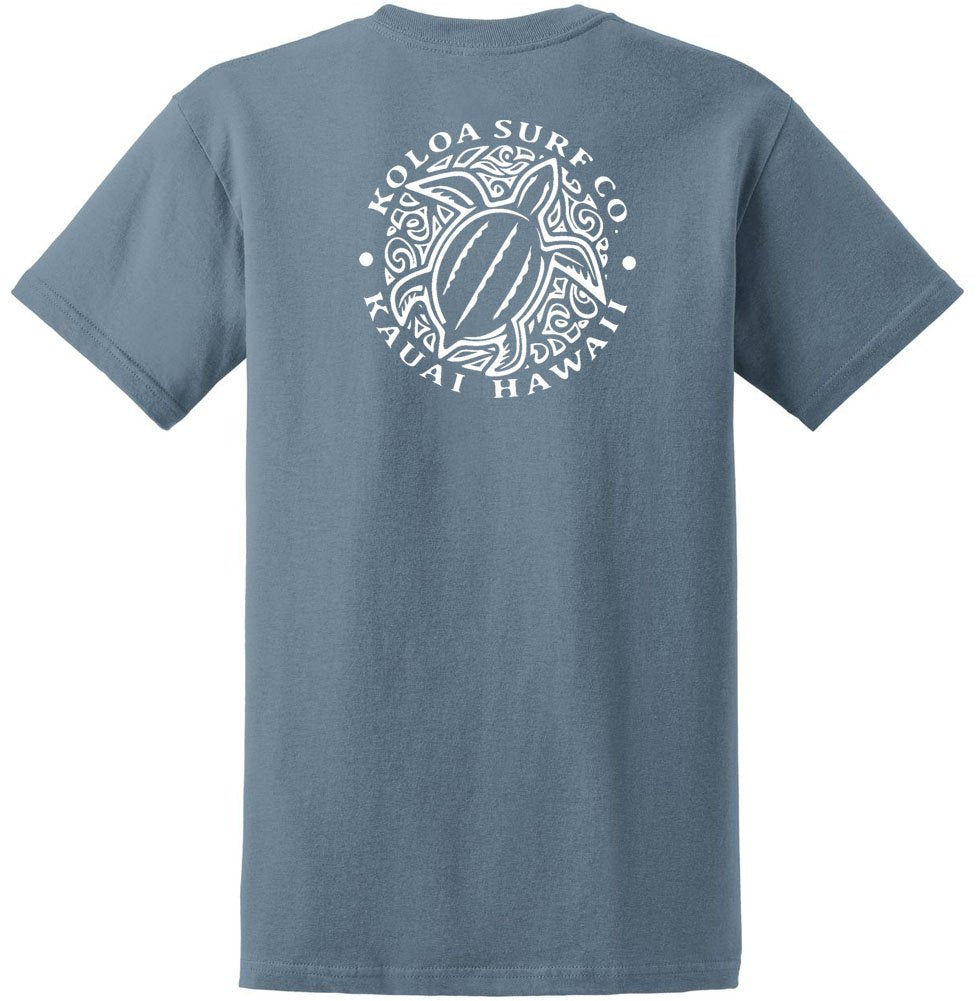 Koloa Surf Hawaiian Honu Turtle Heavyweight Tees in Regular,l Big and Tall Sizes