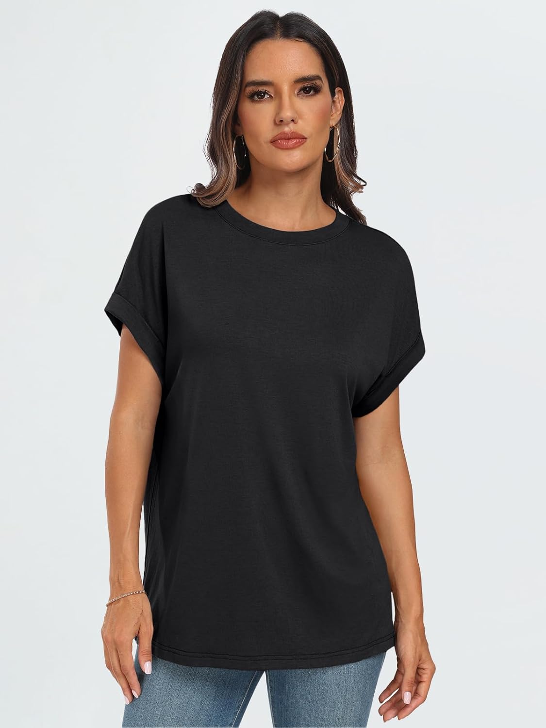 AUTOMET Women's Oversized Short Sleeve T Shirts Casual Summer Everyday Tops