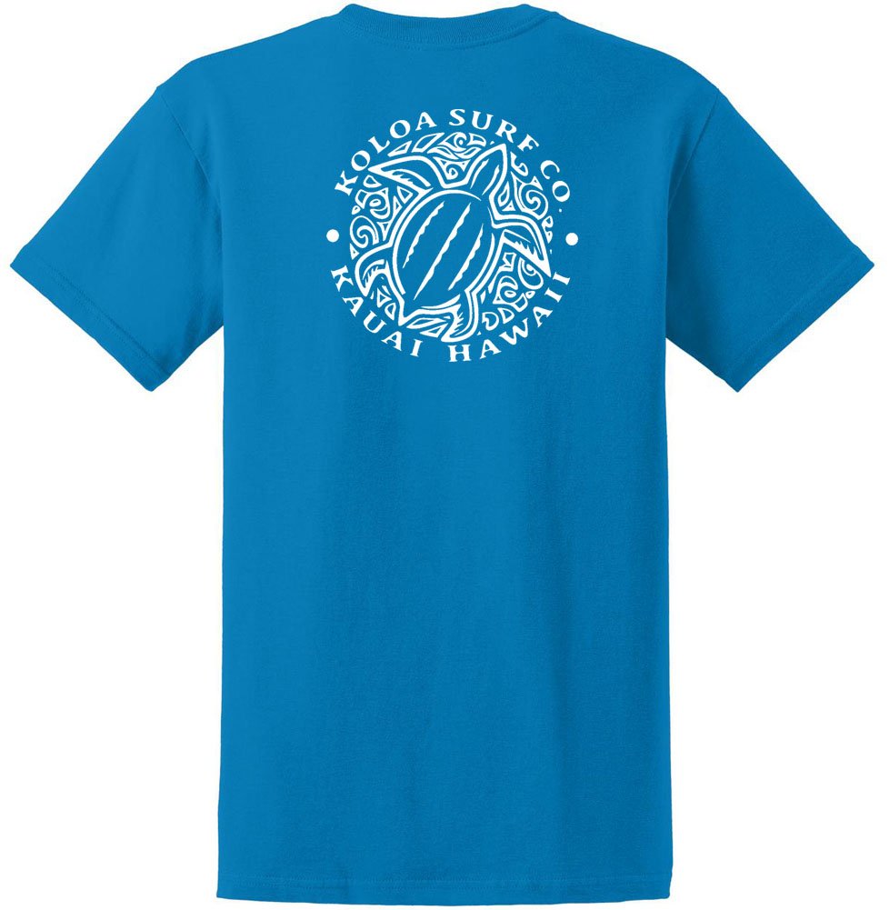 Koloa Surf Hawaiian Honu Turtle Heavyweight Tees in Regular,l Big and Tall Sizes