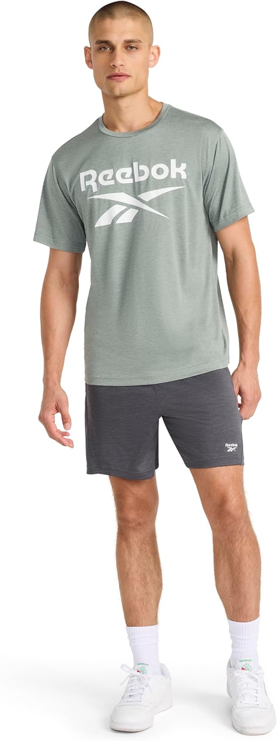 Reebok Men's Byron Short Sleeve Crewneck T-Shirt, Standard Fit, Lightweight Poly Fabric