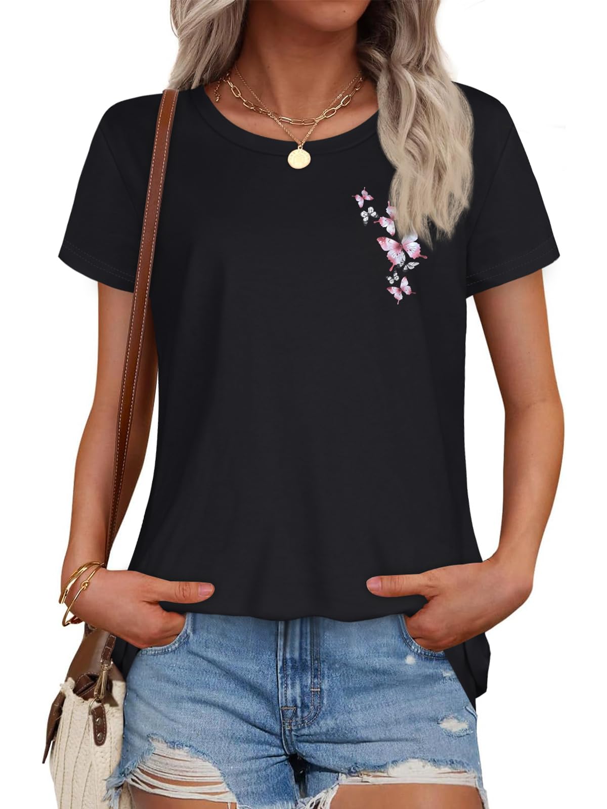 T Shirts for Women Summer Short Sleeve Crewneck Casual Cute Graphic Basic Tees Tops 2026