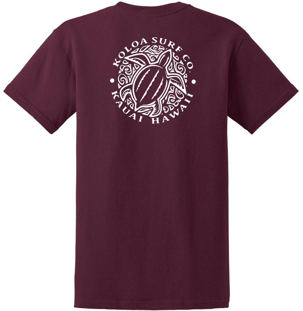 Koloa Surf Hawaiian Honu Turtle Heavyweight Tees in Regular,l Big and Tall Sizes