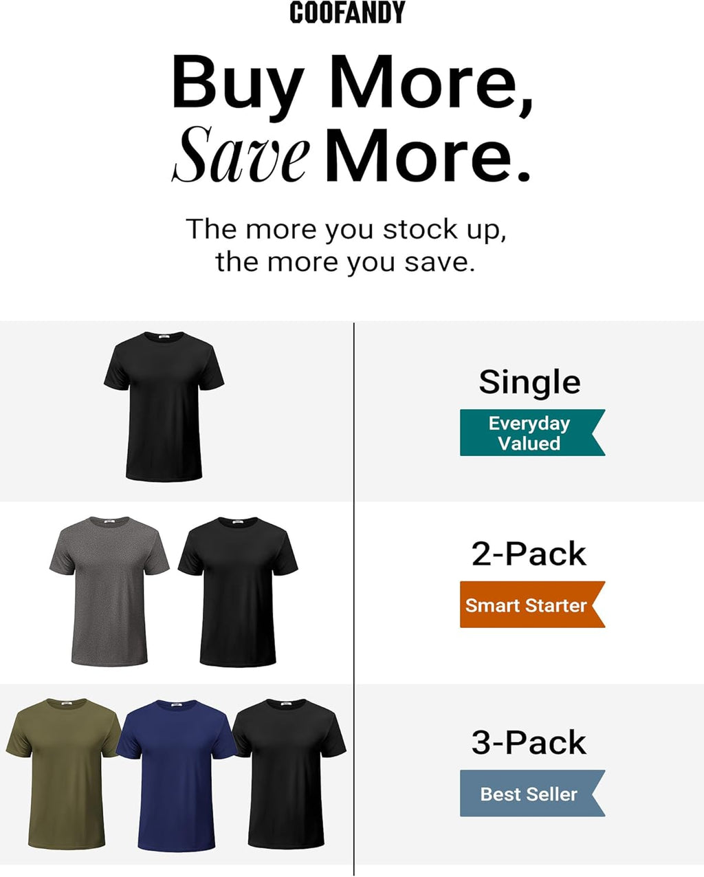 COOFANDY Men's Short Sleeve T-Shirts Crew Neck Casual Summer T Shirts 1-3 Pack Basic Tee Shirt