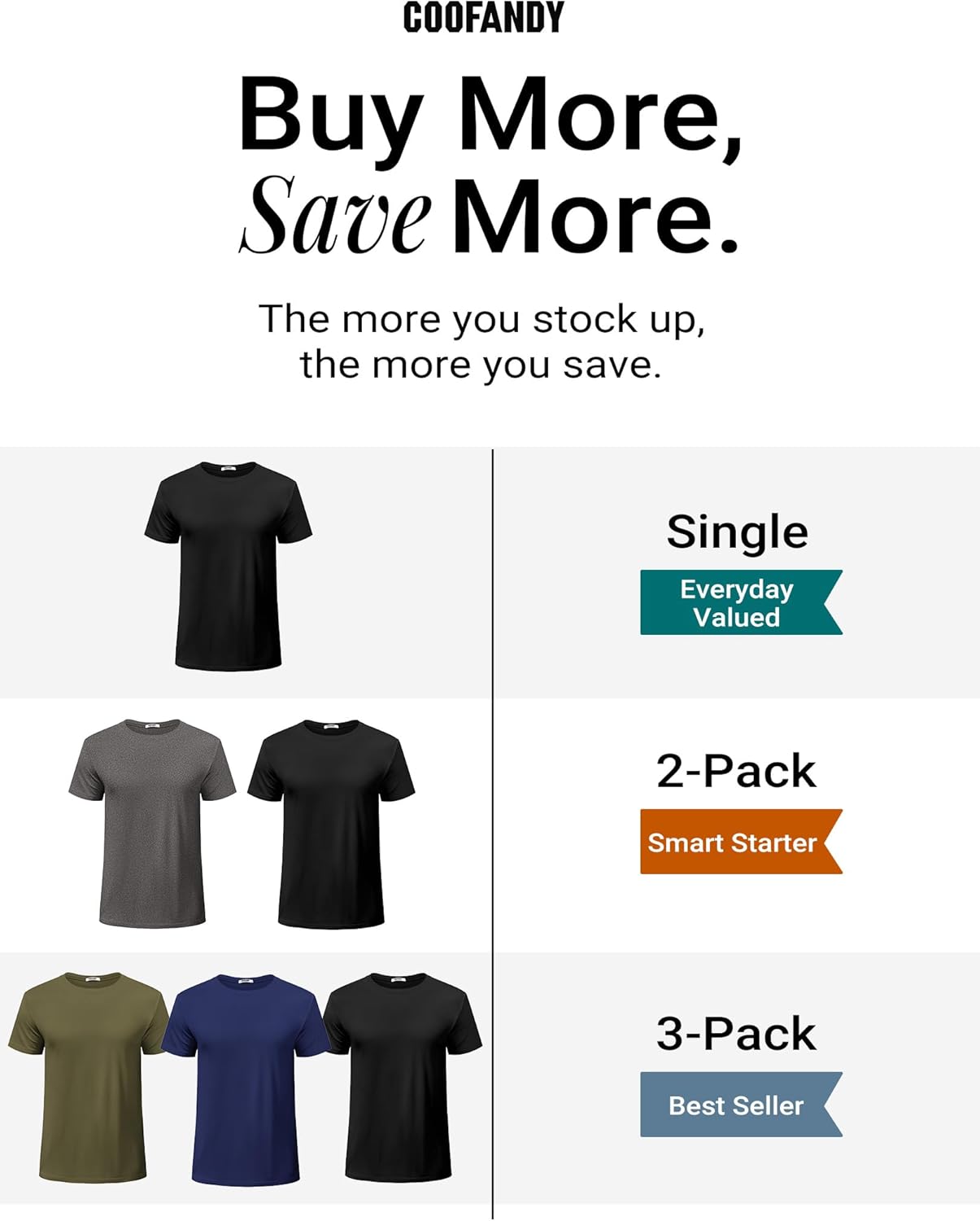 COOFANDY Men's Short Sleeve T-Shirts Crew Neck Casual Summer T Shirts 1-3 Pack Basic Tee Shirt