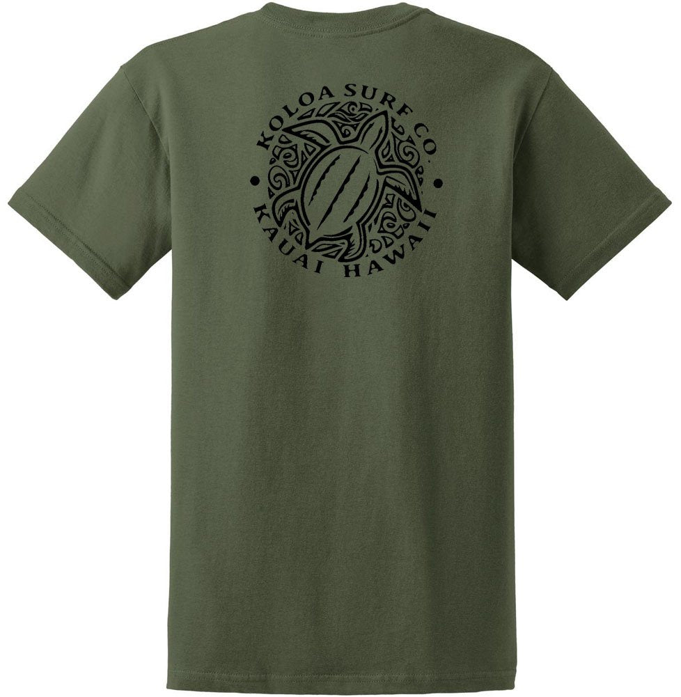 Koloa Surf Hawaiian Honu Turtle Heavyweight Tees in Regular,l Big and Tall Sizes
