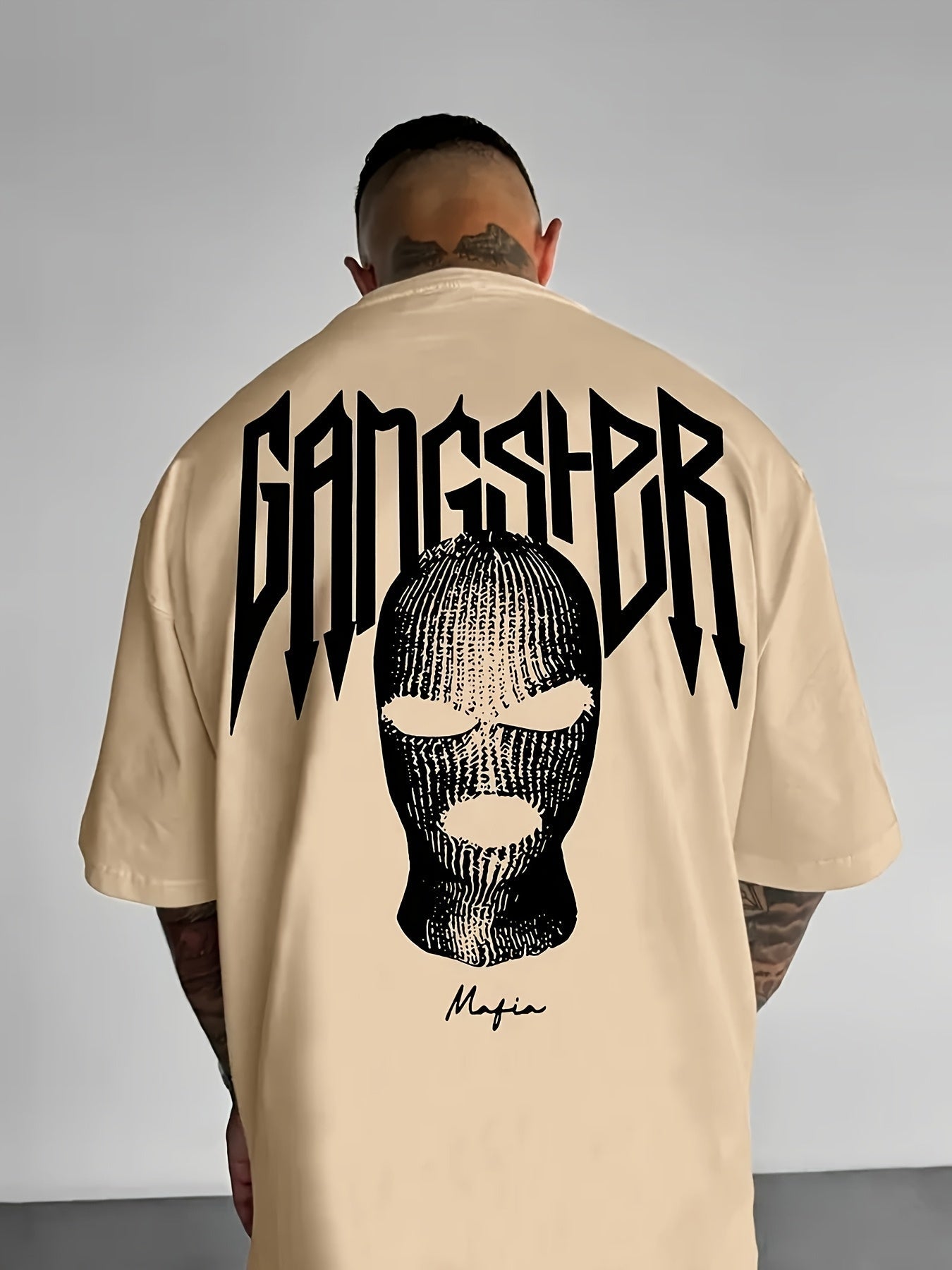Men's Street Style Crew Neck T-Shirt with Bold 3D Geometric Print - Polyester Knit Fabric, Loose Fit & Slight Stretch for All-Season Comfort, Machine Washable Urban Fashion Top, Casual Streetwear, Streetwear Aesthetic, Knit Fabric Tee