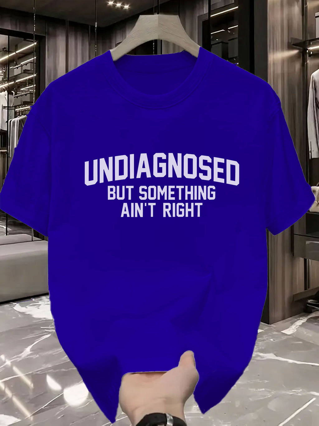 Men'S Casual " Undiagnosed But Something Ain't Right" Graphic T-Shirt - Black, Short Sleeve, Round Neck, Summer Tee with Bold White Print, Comfortable & Stylish for Casual Attire, Everyday Tshirt | Bold Graphic Tee | Comfortable Fit