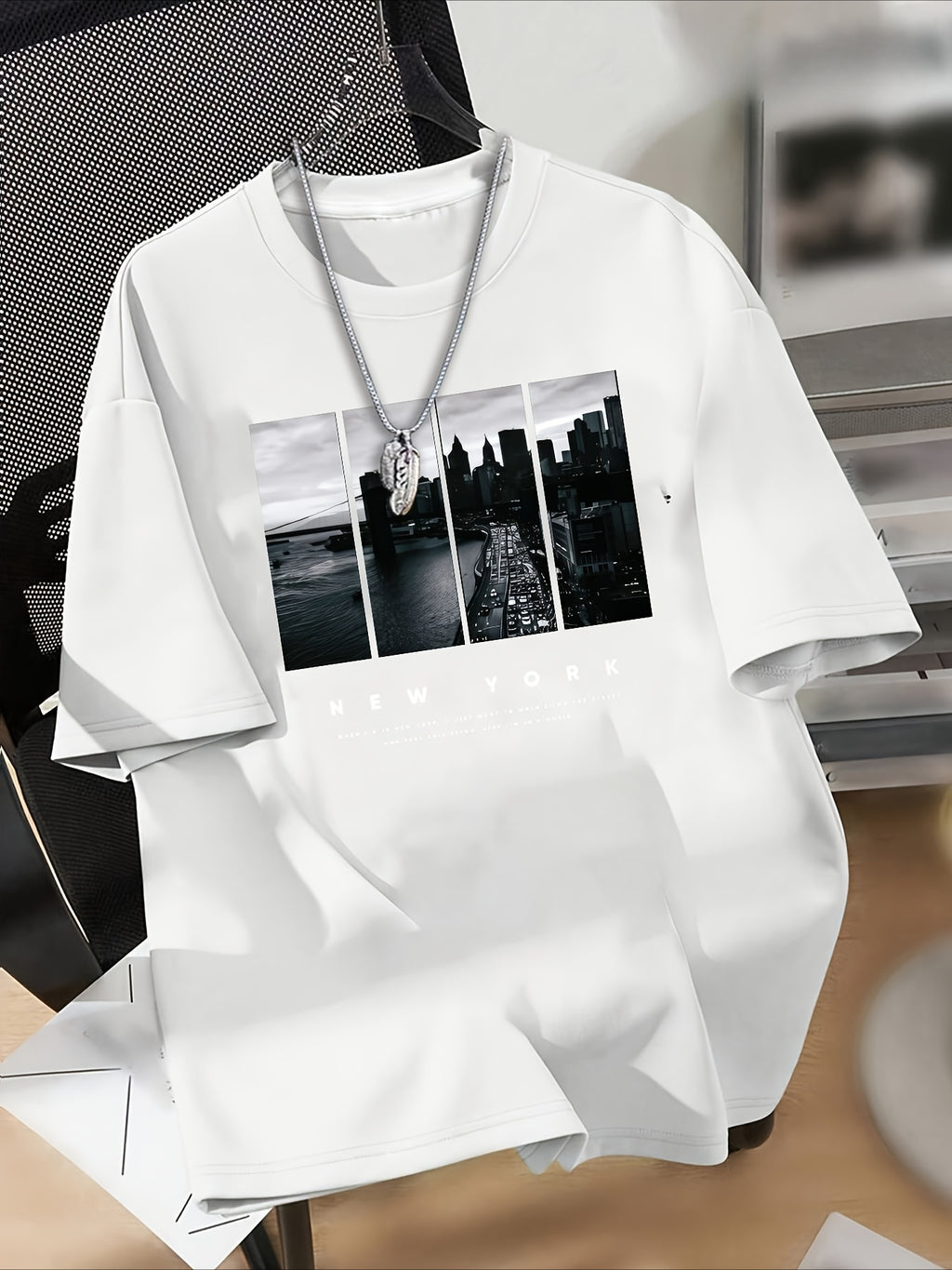 Summer Casual Short-Sleeve T-Shirt for Boys Featuring a Cityscape Design