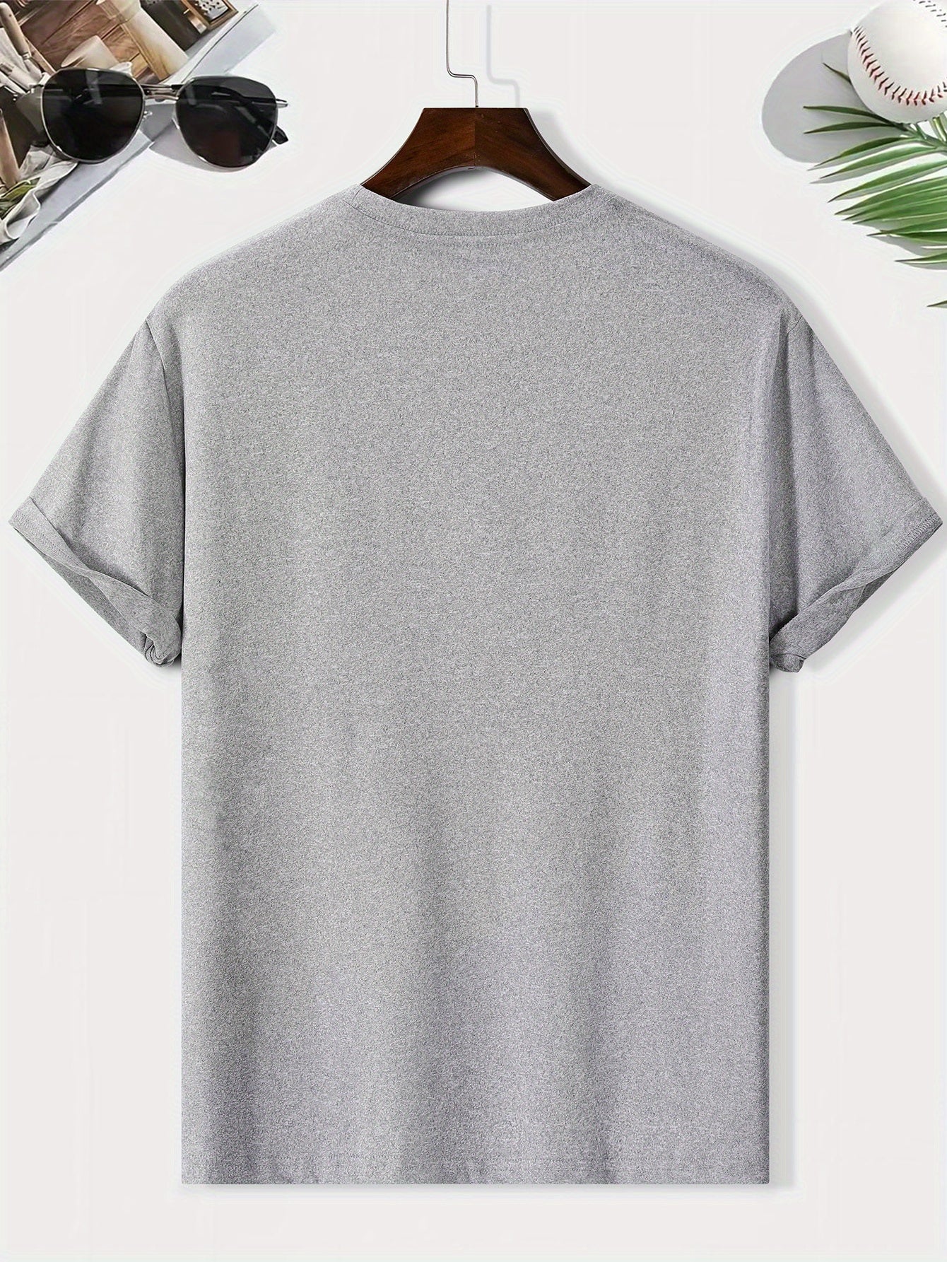 Men'S Casual Stylish Short-Sleeve T-Shirt with Letter Print, Made Of, Lightweight at 6.35 oz Per Square Meter, Regular Fit with a Round Neck, Comfortable Stretchy Summer Fashion T-Shirt, Perfect for Everyday Casual Wear Or As a Gift