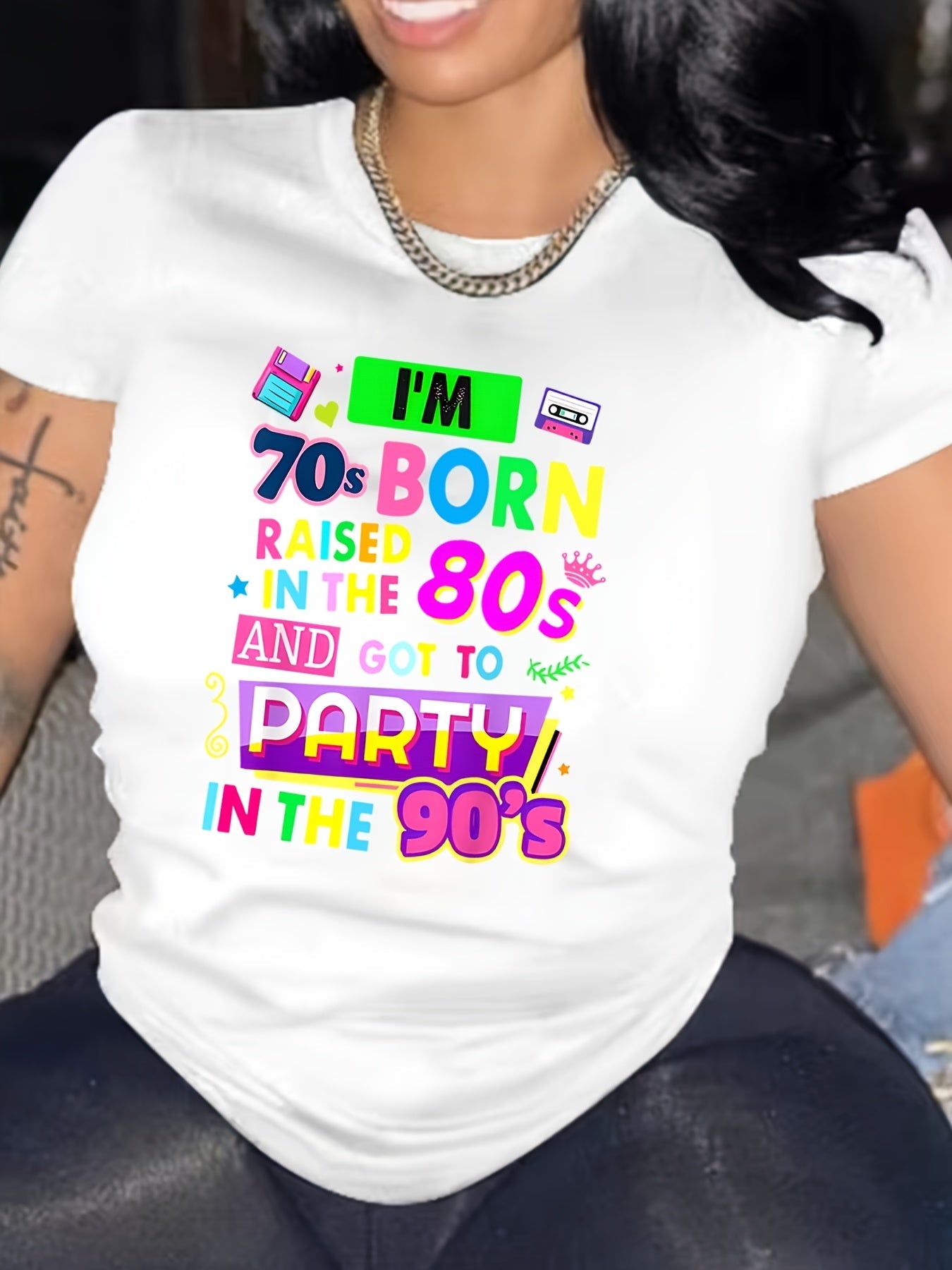 Plus Size Women'S Short Sleeve Printed T-Shirt